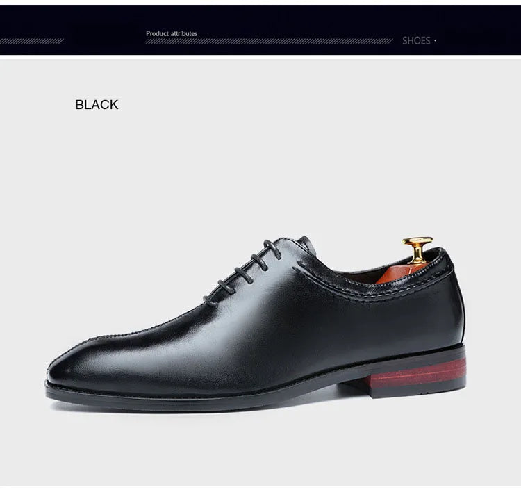 High Quality Retro Men Formal Leather Dress Shoes Pointed Toe Business Oxford Shoes Plus Size 38-48 Men Wedding Shoes