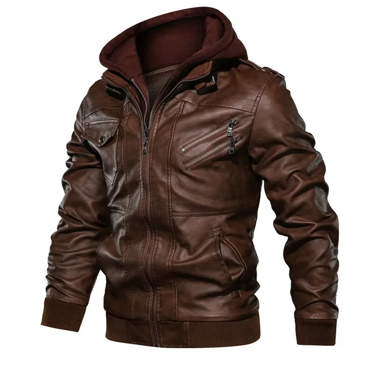 New Men's Leather Jackets Autumn Casual Motorcycle PU Jacket Biker Leather Coats Brand Clothing EU Size SA722