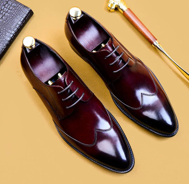 High Quality Handmade Oxford Dress Shoes Men Genuine Cow Leather Suit Shoes Footwear Wedding Formal Italian Shoes Hot Size 37-46