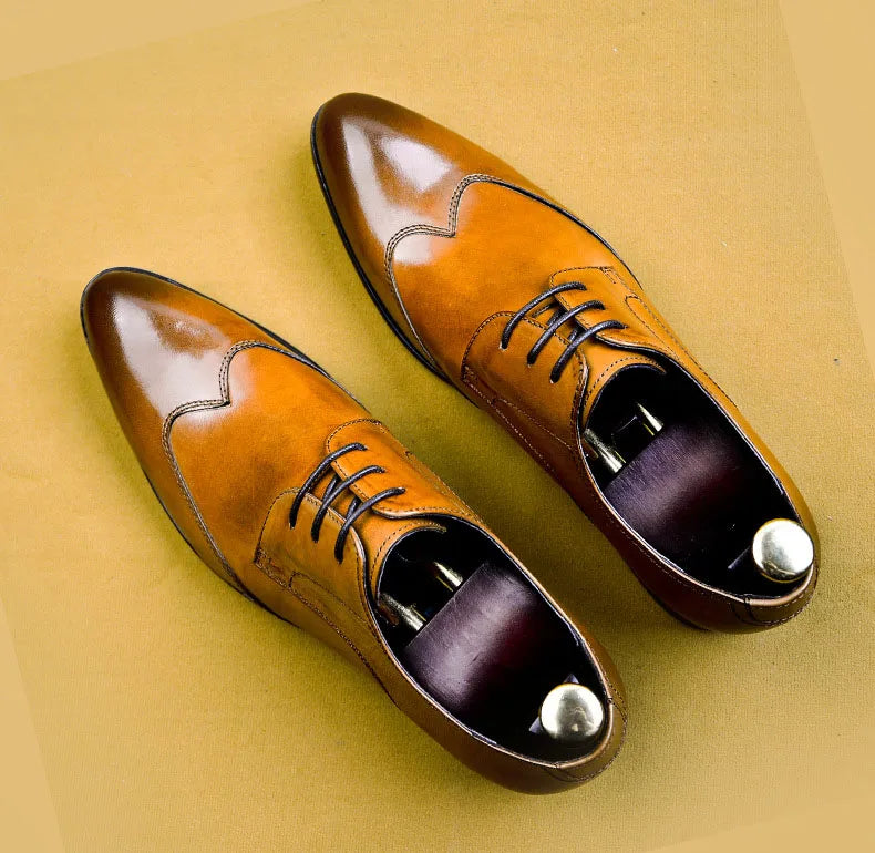 High Quality Handmade Oxford Dress Shoes Men Genuine Cow Leather Suit Shoes Footwear Wedding Formal Italian Shoes Hot Size 37-46