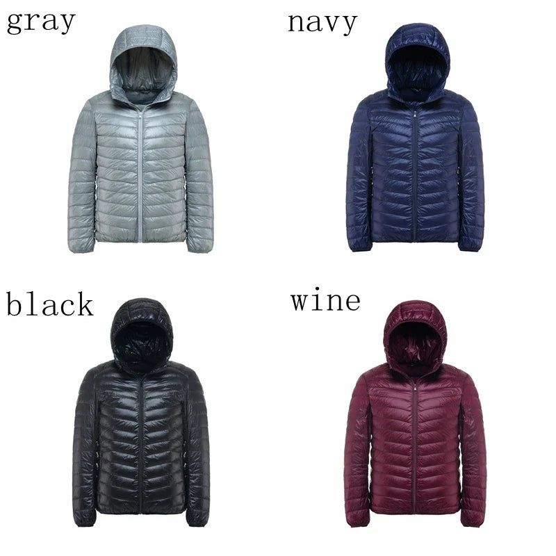 11XL 10XL Large Size Down Coats Male Ultra Light Down Jacket Men Windbreaker Feather Lightweigt Hooded Winter Parka