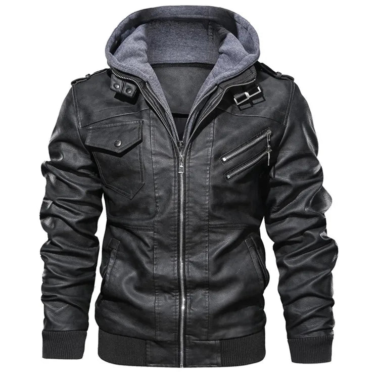 New Men's Leather Jackets Autumn Casual Motorcycle PU Jacket Biker Leather Coats Brand Clothing EU Size SA722