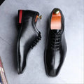 movechain Men Leather Dress Business Office Derby Shoes Mens Wedding Party Oxfords Shoes Men's Fashion Square Toe Lace-Up Flats