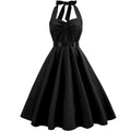 Sexy Retro White Polka Dot Dress Hepburn Vintage Halter Party Dress 50s 60s Pin Up Rockabilly Robe