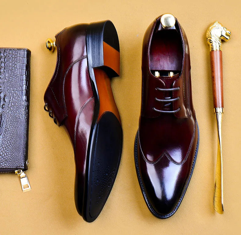 High Quality Handmade Oxford Dress Shoes Men Genuine Cow Leather Suit Shoes Footwear Wedding Formal Italian Shoes Hot Size 37-46