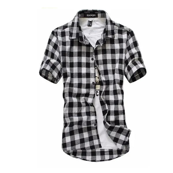 Mens Checkered Shirts Short Sleeve Shirts