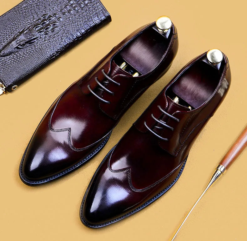 High Quality Handmade Oxford Dress Shoes Men Genuine Cow Leather Suit Shoes Footwear Wedding Formal Italian Shoes Hot Size 37-46