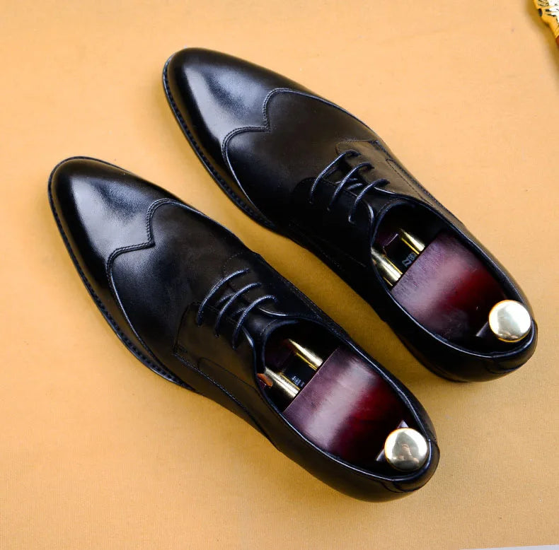 High Quality Handmade Oxford Dress Shoes Men Genuine Cow Leather Suit Shoes Footwear Wedding Formal Italian Shoes Hot Size 37-46