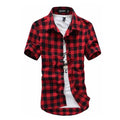 Mens Checkered Shirts Short Sleeve Shirts