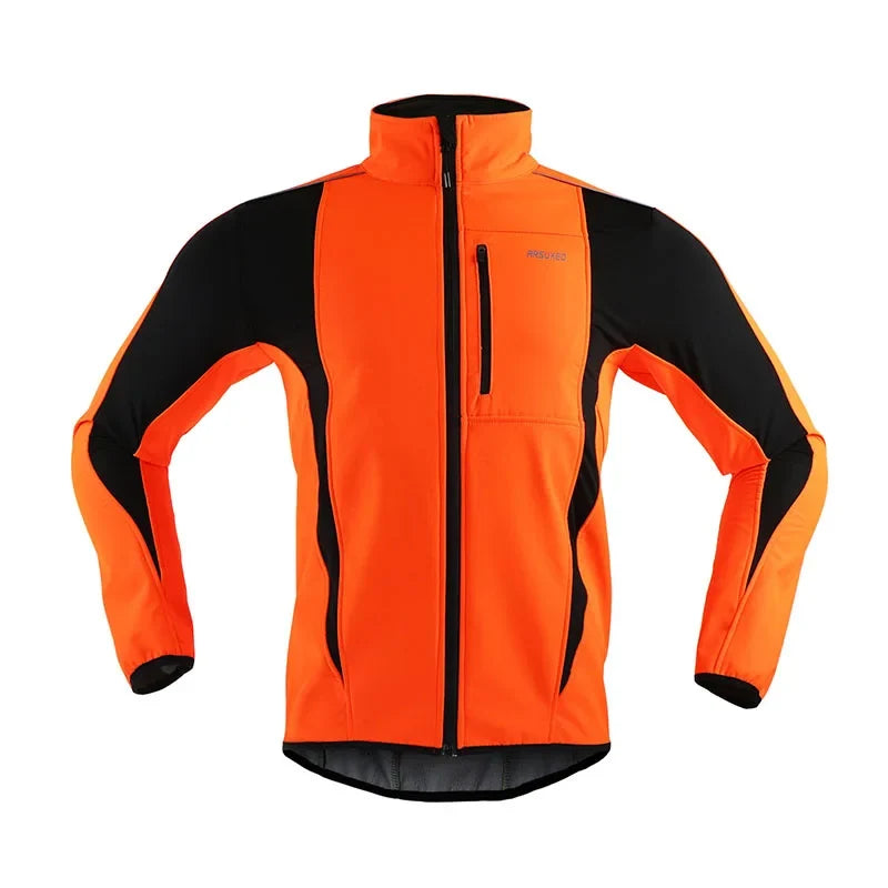 Men's Warm Cycling Jacket Fleece Bike Jersey Windproof Waterproof Softshell Coat Bicycle Clothing Motorcycle Raincoat