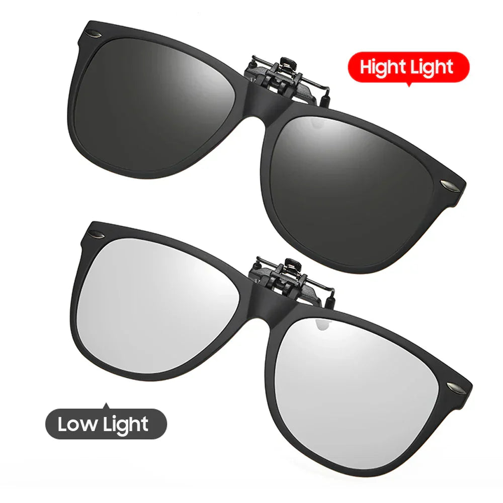 Men Photochromic Polarized Lens Flip Up Clip on Sunglasses Women Driving Sun Glasses with Clips 2026 Trending Product