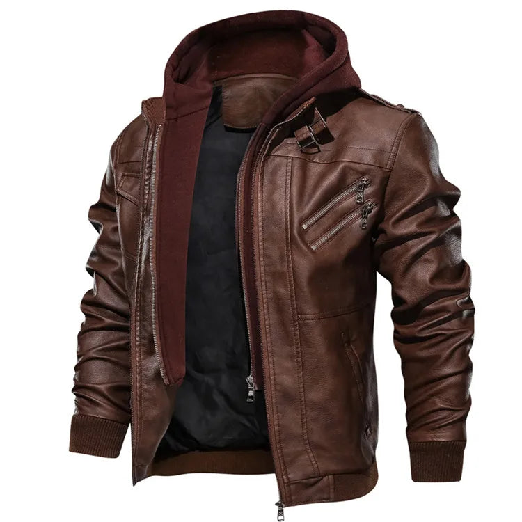 New Men's Leather Jackets Autumn Casual Motorcycle PU Jacket Biker Leather Coats Brand Clothing EU Size SA722