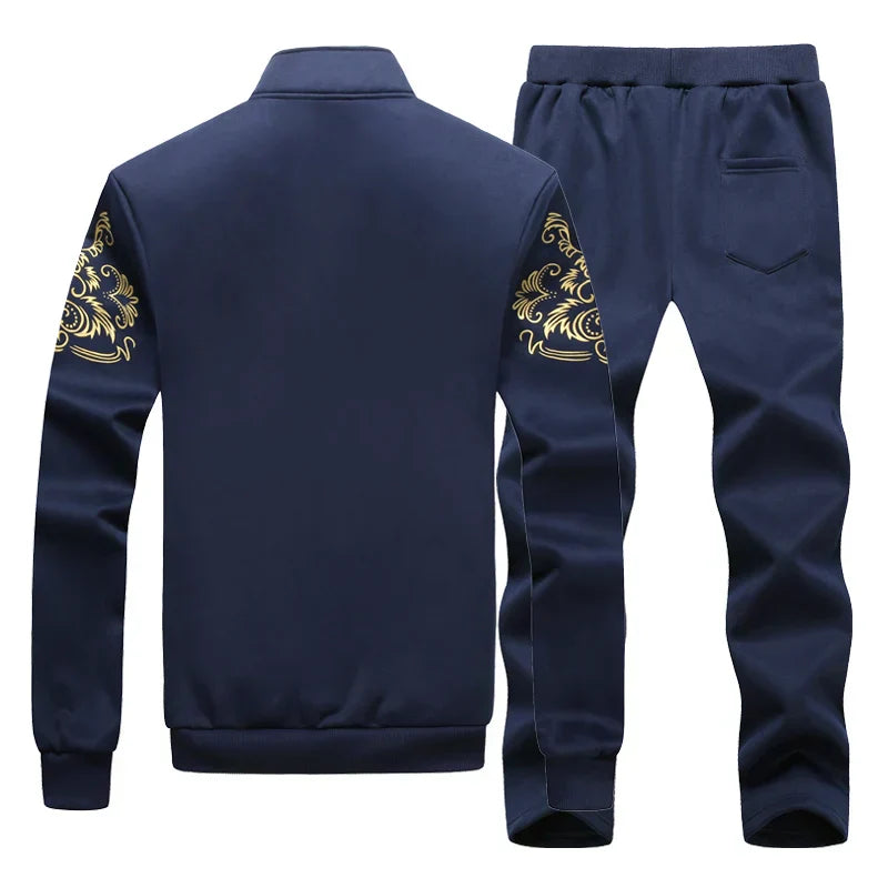 Men Set Large Size 6XL 7XL 8XL 9XL Fashion 2025 Autumn Winter Homme Suit Sweatshirt Sweatpants Men's Set Male Tracksuit Jacket