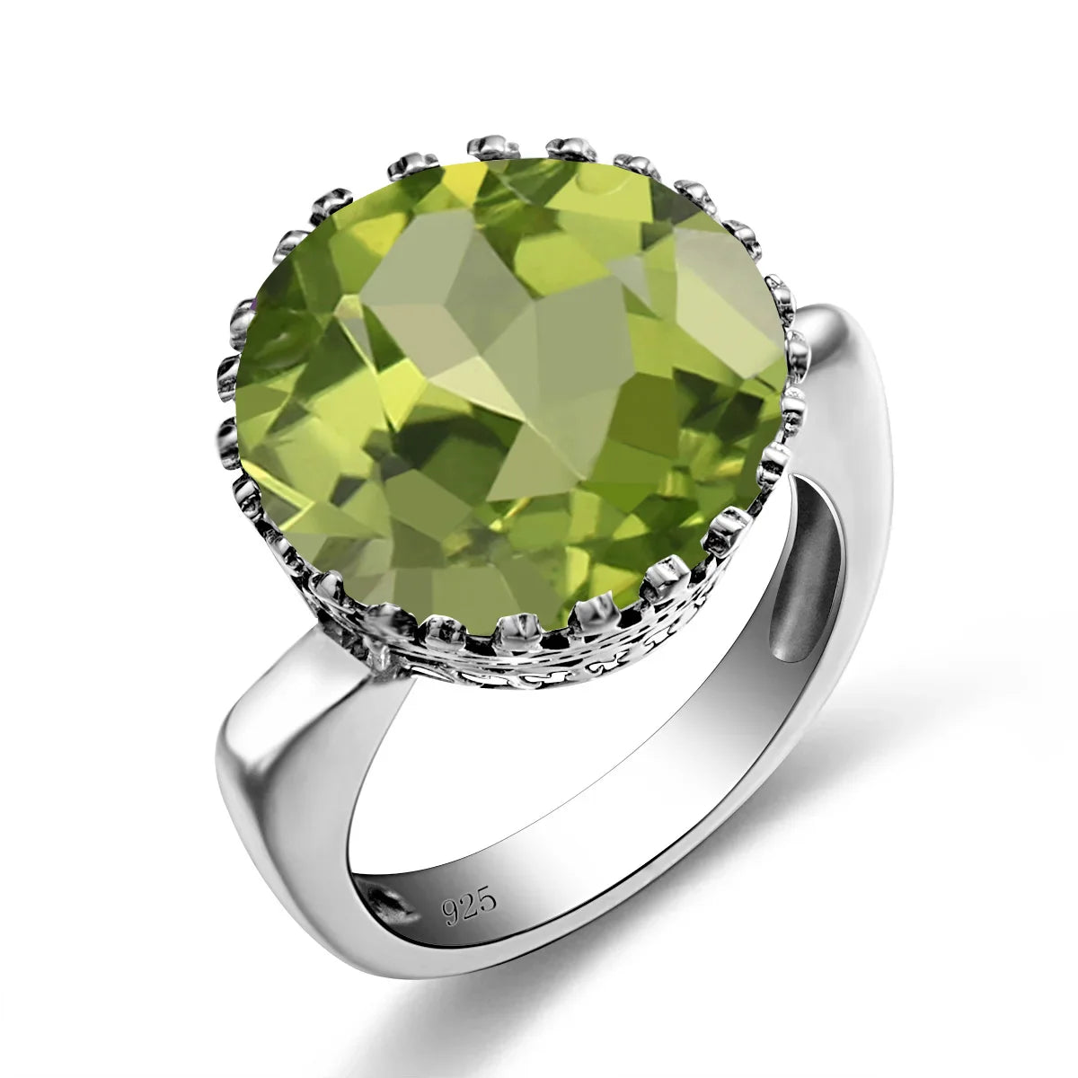 Vintage 100% 925 Sterling Silver 15ct Round Created Aquamarine Ring For Women Famous Branded Handmade Fine Jewelery 2024