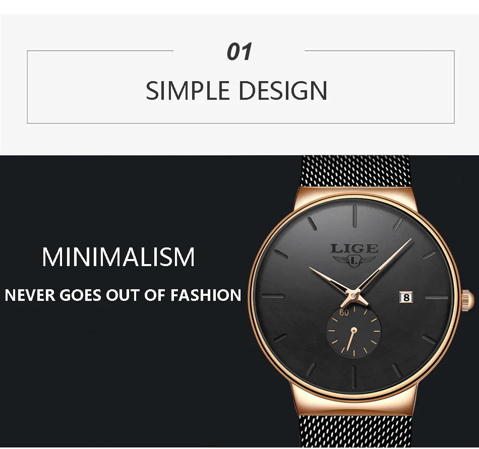 Ultra Thin Fashion Casual Ladies Watches Elegant Luxury Waterproof Business Quartz Watch for Women Gift Auto Calendar Clock