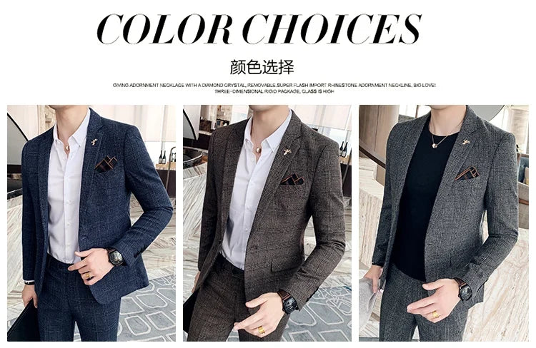 25 Colors 1 Pcs Blazer No Pants S-7XL New Wedding Dress Formal Business Slim Mens Suit Jacket Plaid Striped Solid Color