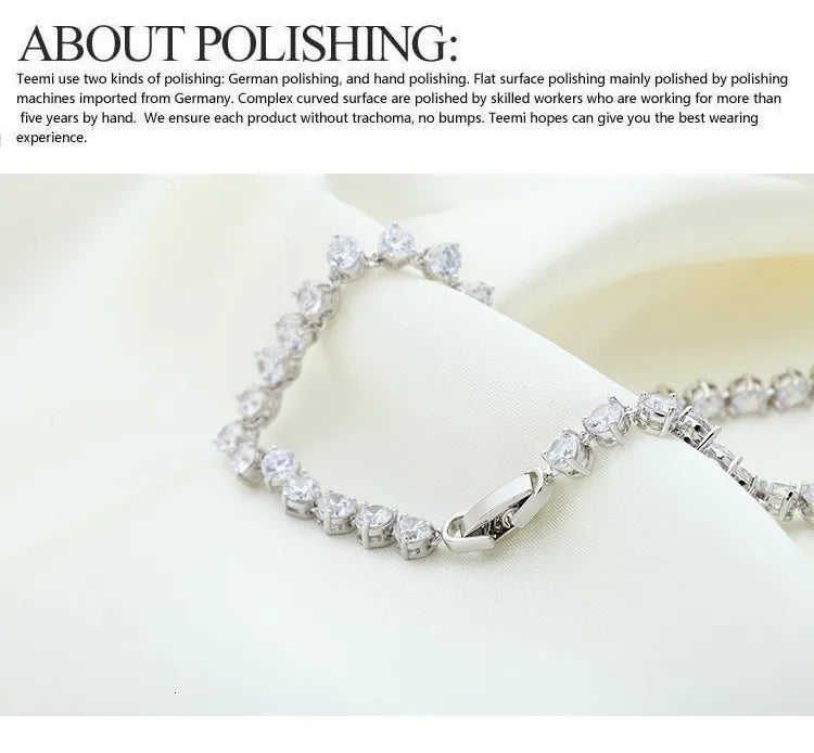 Silver Color 3 Prong Round Cubic Zirconia Necklace Earring Bridal Jewelry Set Simple Design Bride Wedding Accessories