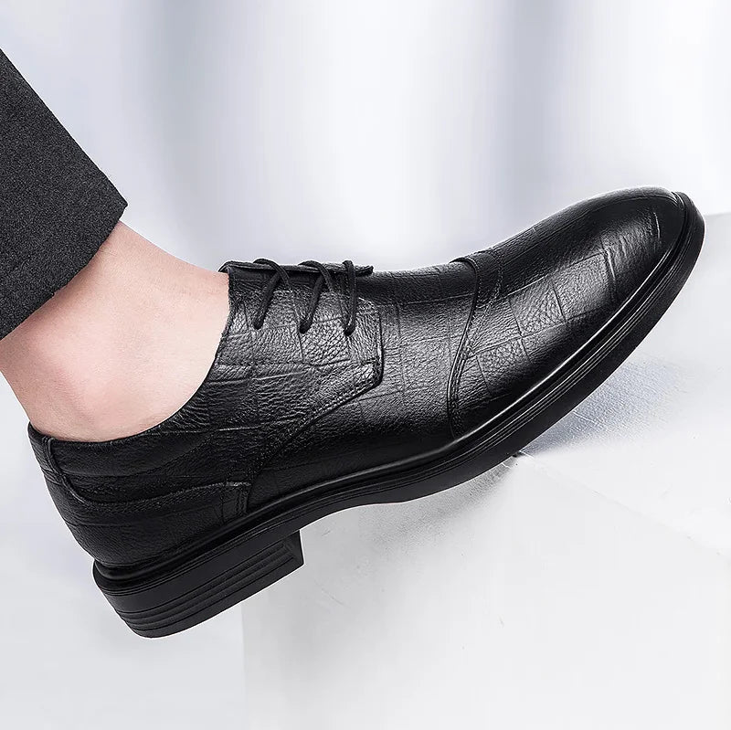 Brand Genuine Leather Luxury Oxford Mens Shoes Casual British Warm Winter Shoes for Business Formal Dress Plush Snow Big Size 48