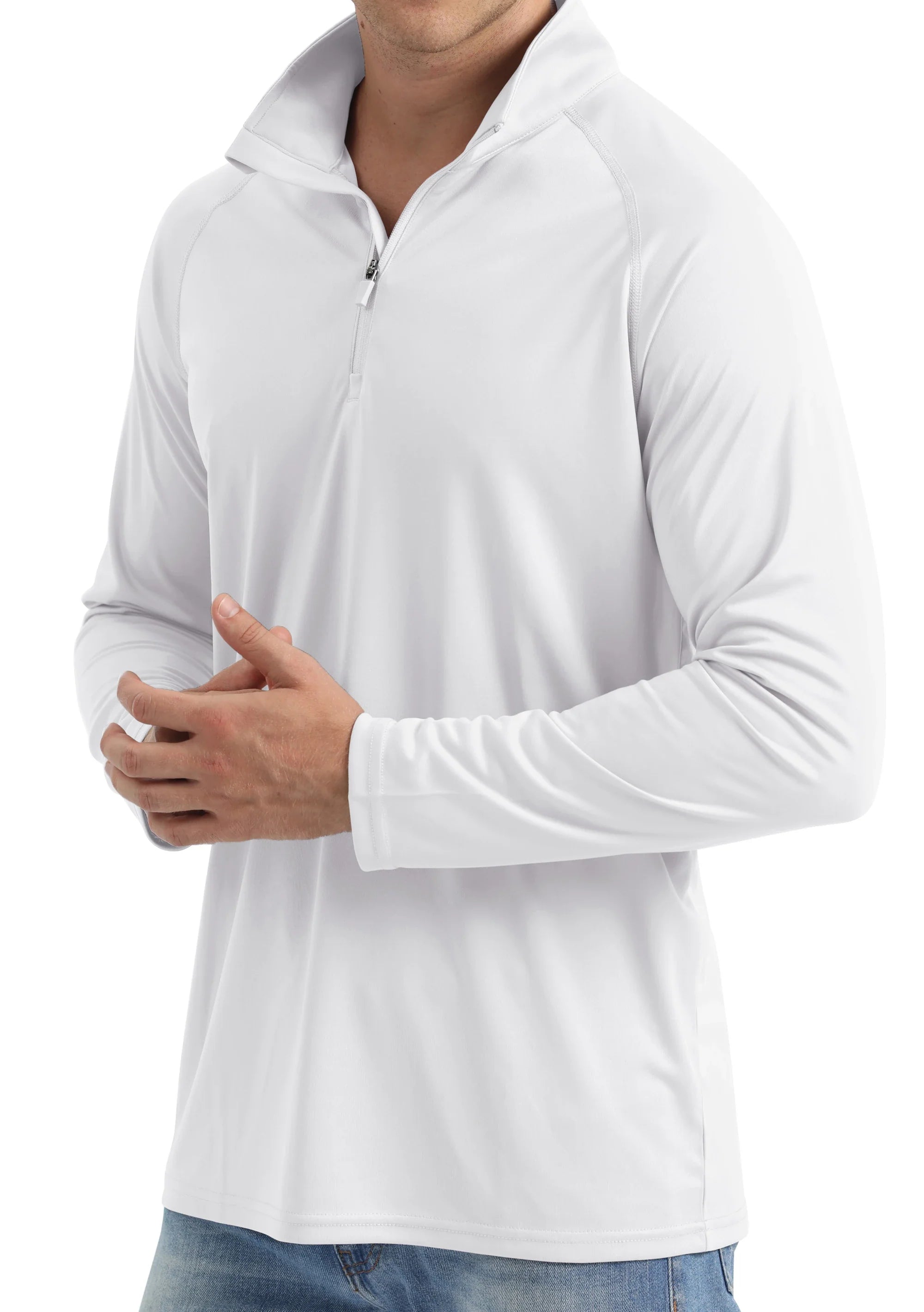 UPF50+ UV Protection T-Shirt Mens Lightweight Long Sleeve Quick Dry Fishing Shirt Outdoor Hiking Workout Rash Guards