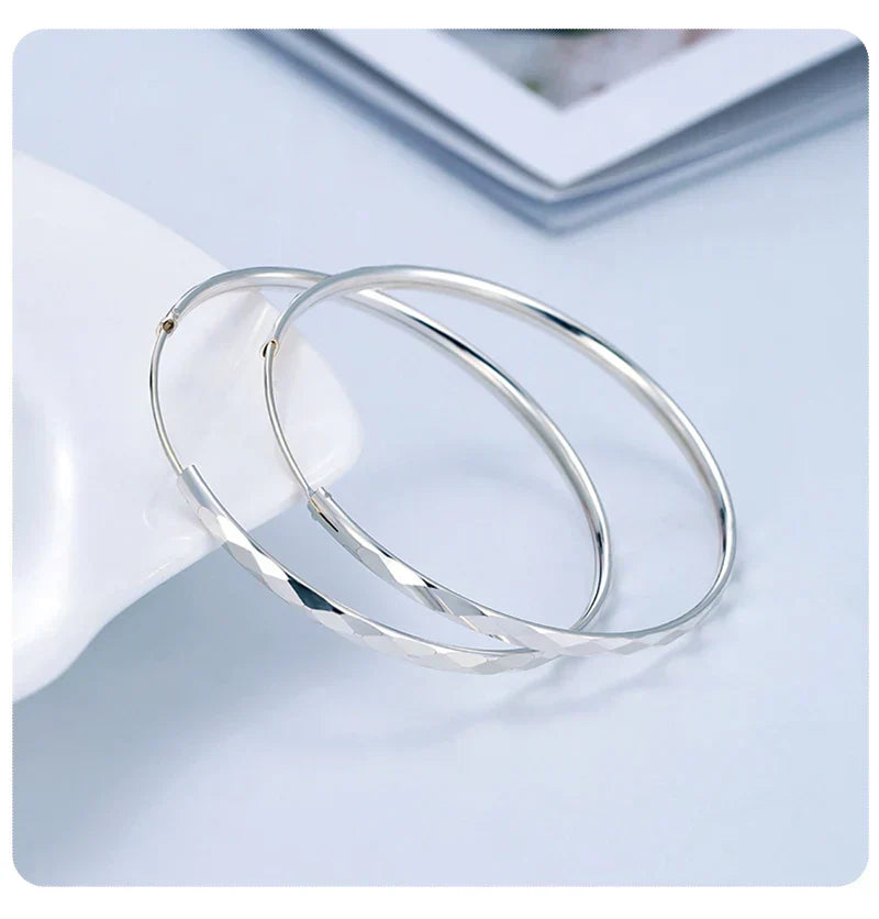 Women's Big Hoop Earrings, New Collection 100% 925 Sterling Silver Jewelry Fashion Women18K Golden серьги кольца