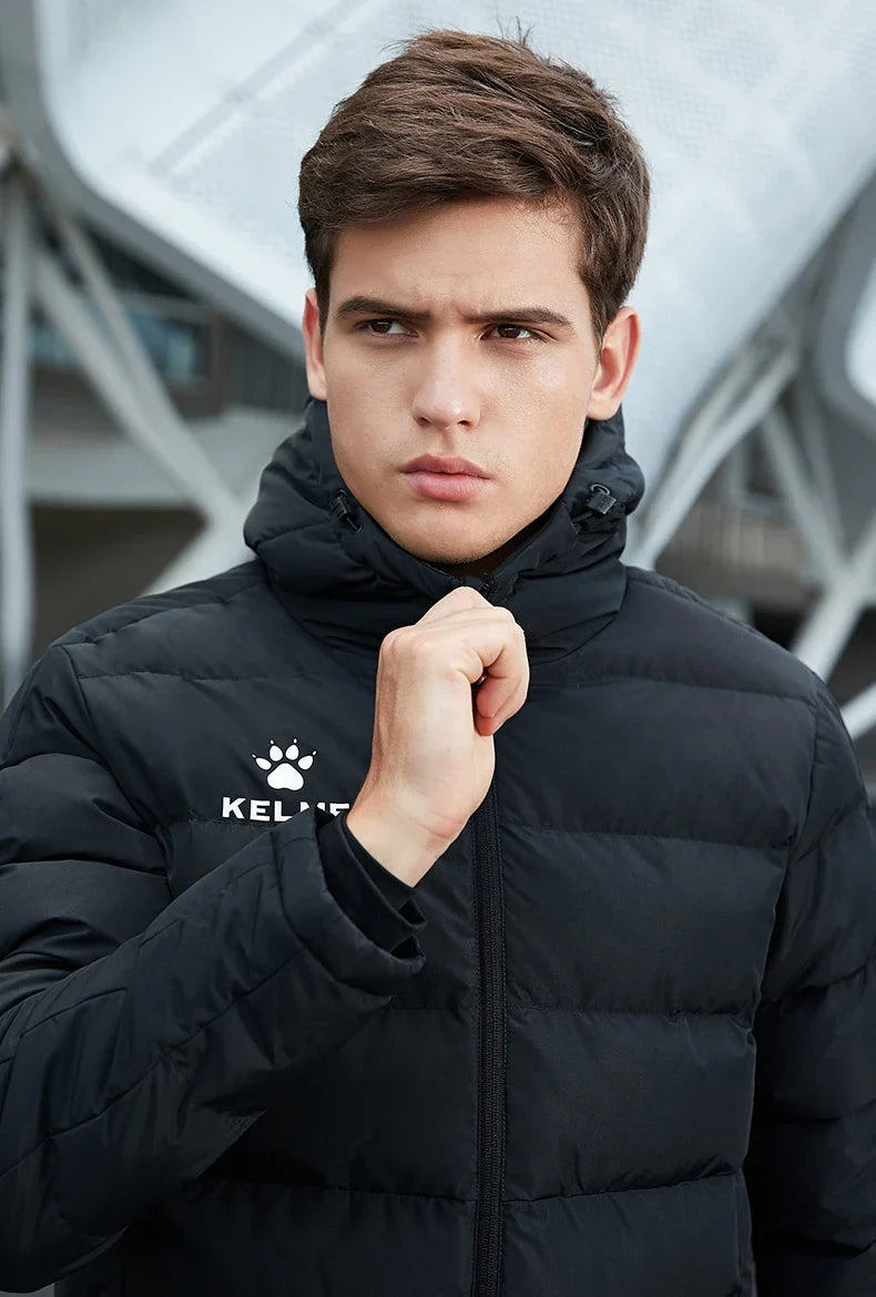 Winter Men's Cotton Jacket Hooded Short Warm Coat Training Sports Team Uniform Women Padded Outwear 8261MF1013