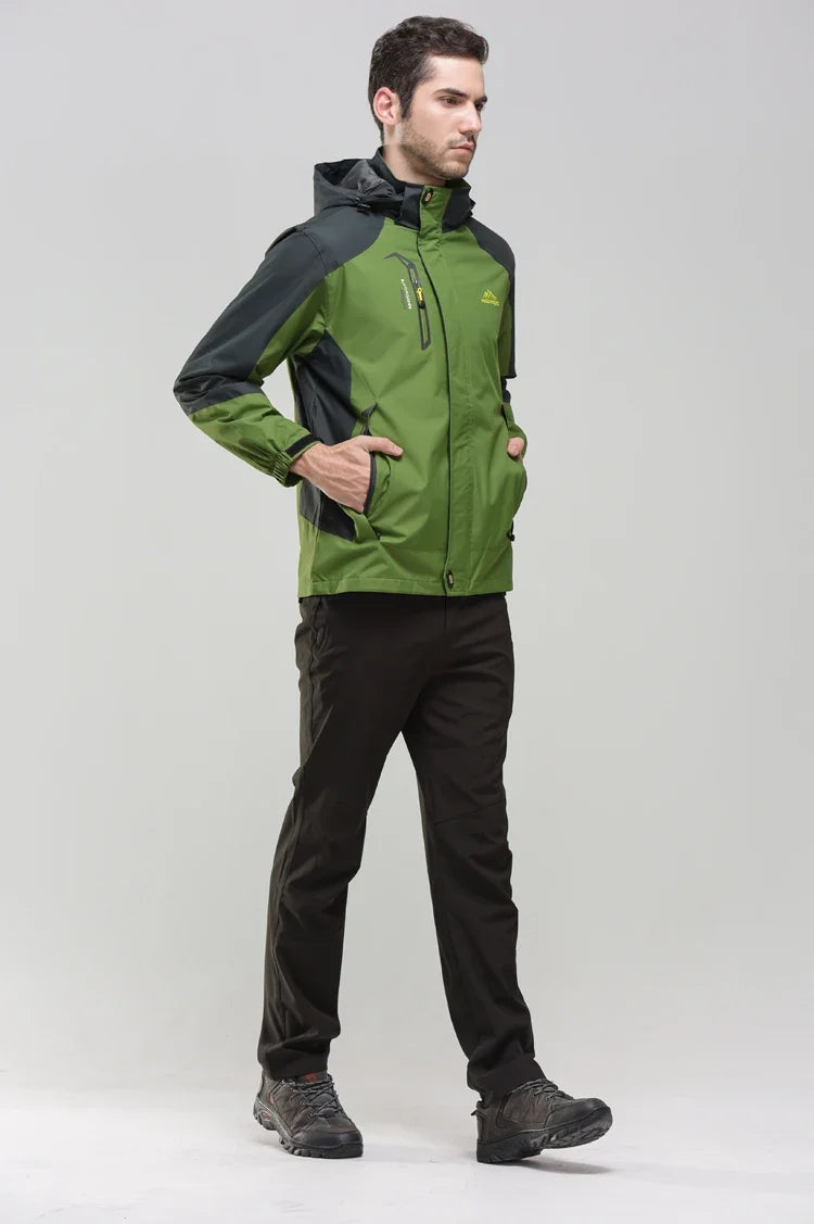 Camping Hiking Jacket Men Autumn Outdoor Sports Coats Climbing Trekking Windbreaker Travel Waterproof Jackets Black