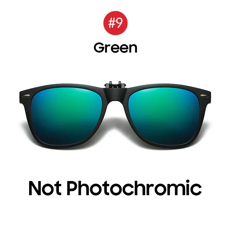 Men Photochromic Polarized Lens Flip Up Clip on Sunglasses Women Driving Sun Glasses with Clips 2026 Trending Product