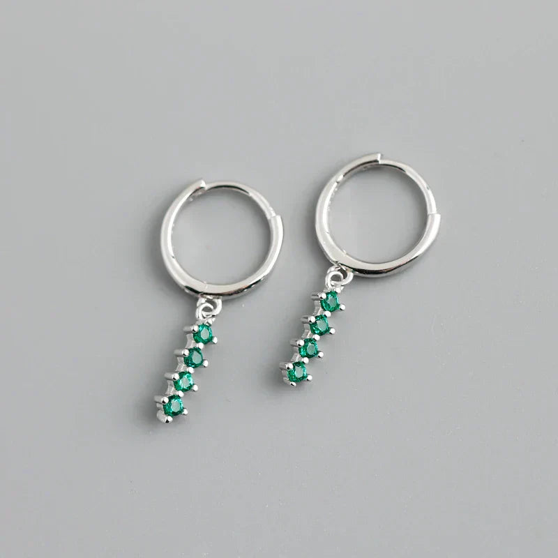 New Arrival Fashion Korean Blue Zircon Spike Geometric Stud Earrings for Women Real 925 Sterling Silver Gothic Jewelry