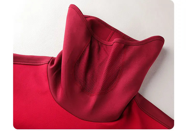 Pullover Training Wear Men Stretch Thumb Hole Design Base Warm Thickness Shirt Breathable Face Cover Sportswear 8161TT1003