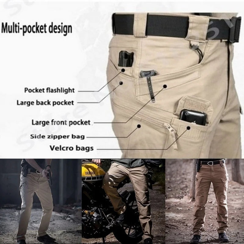 Plus Size 6XL Mens Tactical Pants Multiple Pocket Elasticity Military Urban Commuter Tacitcal Trousers Men Slim Fat Cargo Pants