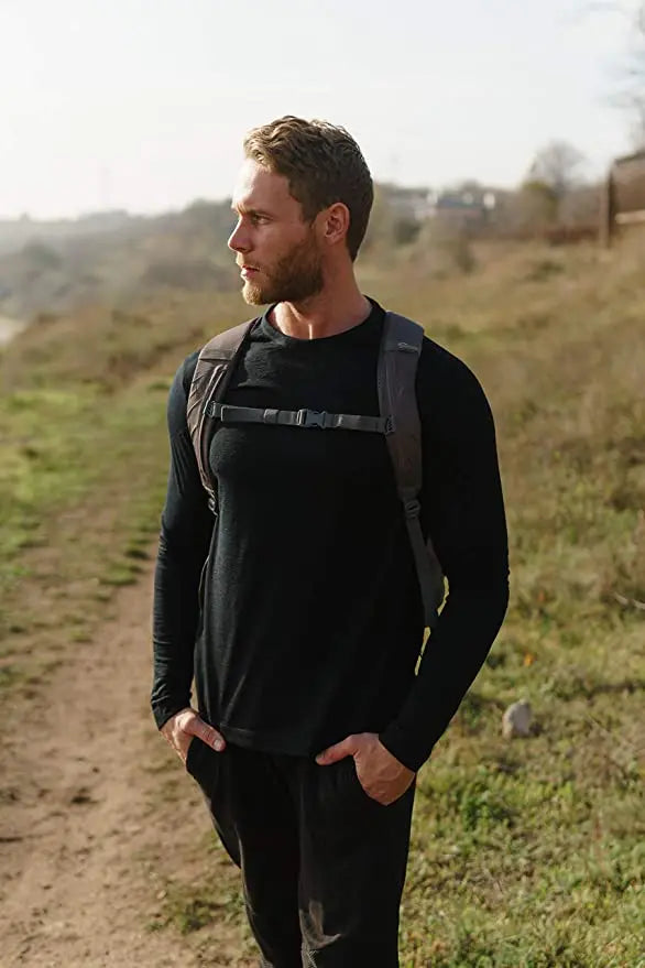 Men's 100% Merino Wool Base Layer Shirt 240G Thermal Top Warm Wicking Breathable Anti-Odor Underwear Warm Clothing Base Layer