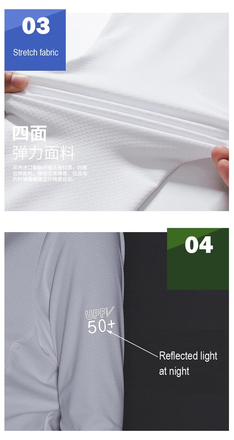 Long Sleeve Hoody Summer Women Sun UV Protection Quick Dry Clothing Men Hooded Jacket Thin Beach Sweatshirt