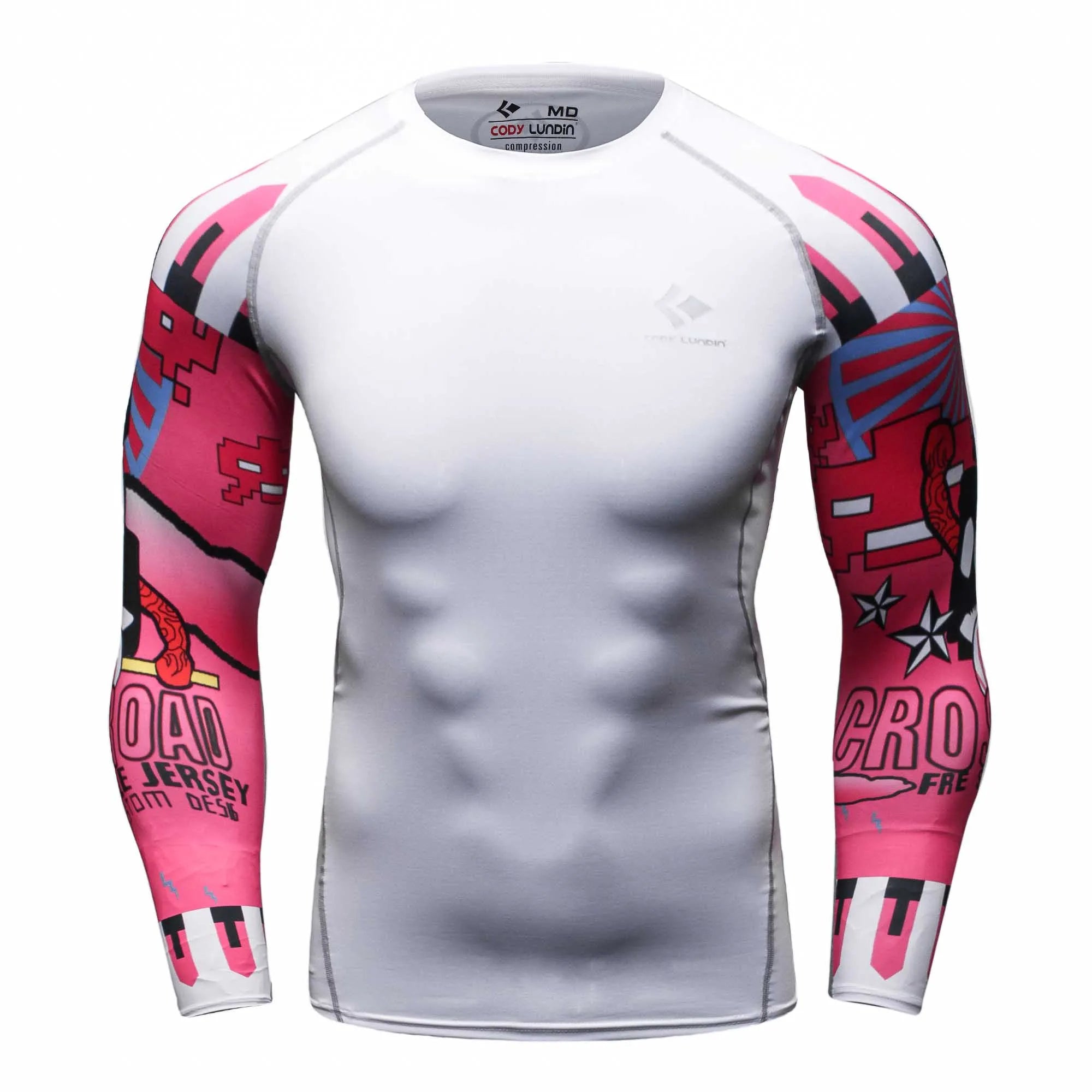 Cody Lundin Quikly Dye Mesh Men's Digital Printed Compression Rash Guard Gym Long Sleeve Jiu Jitsu Shirt Sportswear Swimming Top