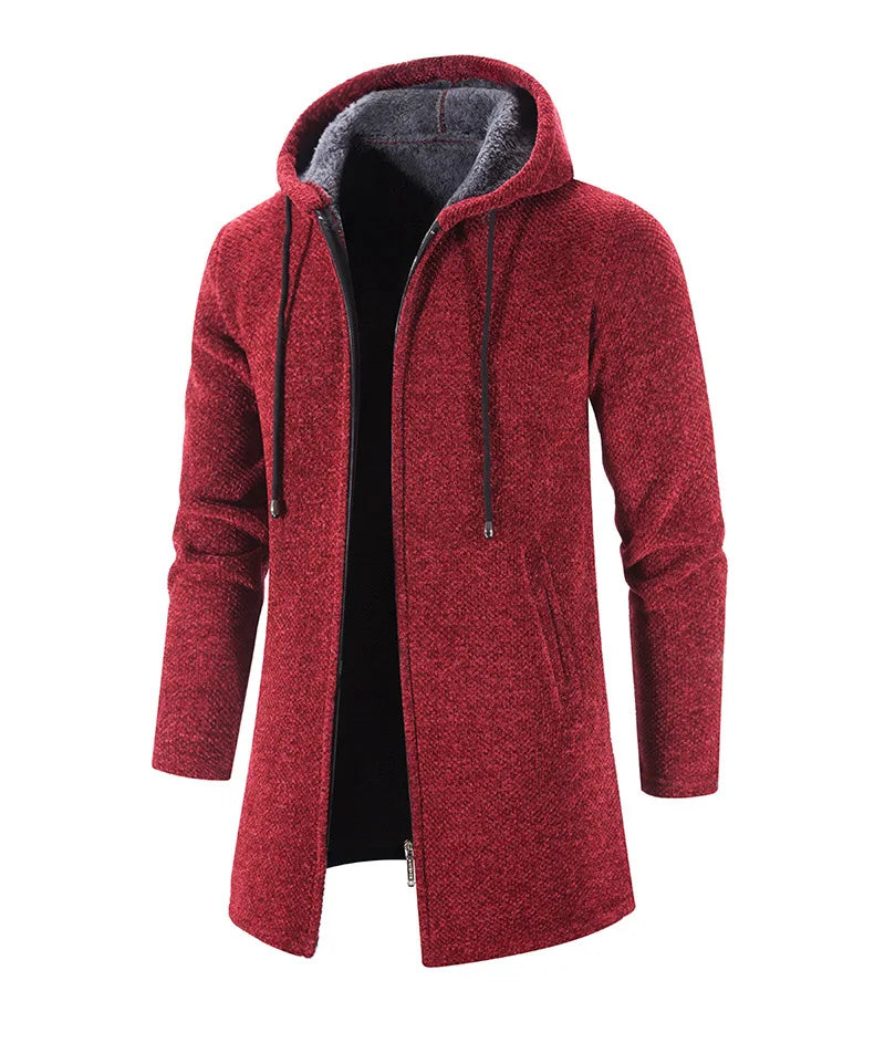 Autumn And Winter Cashmere Men's Cardigan Chenille Outer Sweater Coat Windbreaker Solid Color Fashion Clothing