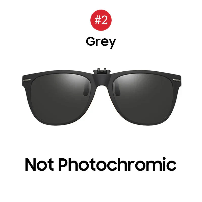 Men Photochromic Polarized Lens Flip Up Clip on Sunglasses Women Driving Sun Glasses with Clips 2026 Trending Product