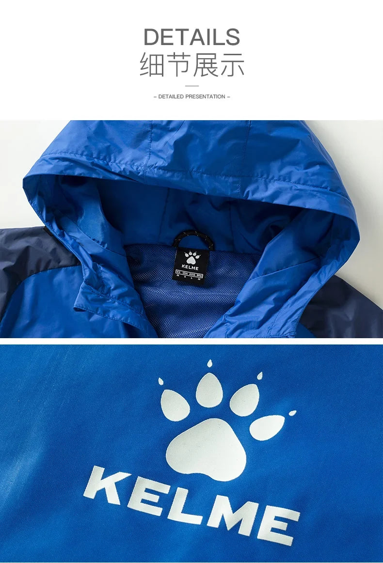 Men's Windbreaker Running Jacket Soccer Kid Hooded Windproof Coat Couple Training Waterproof Jacket Quick Dry 8061WT1005