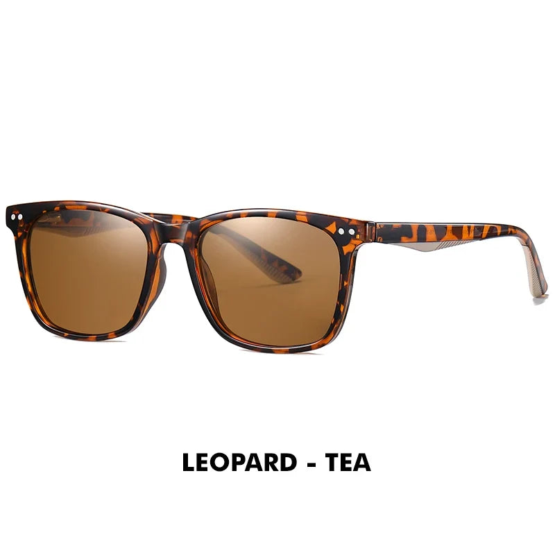 Polarized Sunglasses Men Women Fashion Square Shades Leopard Frame Ladies Travel UV400 Goggles Driving Sun Glasses