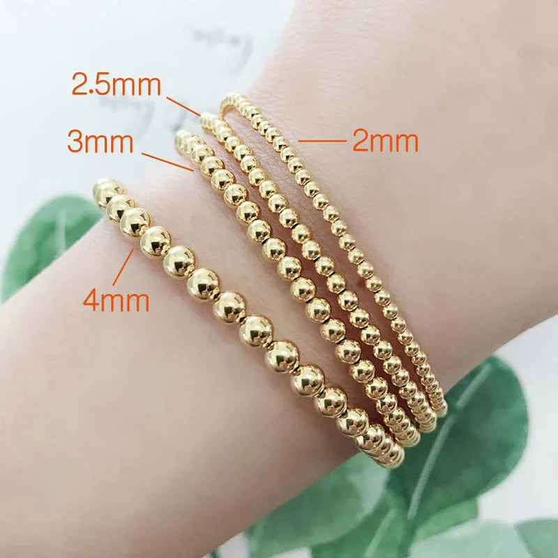 Genunie 18k Gold Beads DIY Acessories Bracelet Necklace Anklet Earrings Fine Jewelry Findings High Polished Au750 Gold Beads