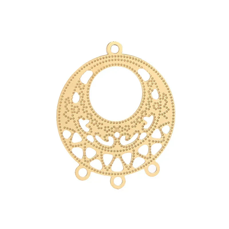 4pcs Gold Stainless Steel Filigree Earring Charm Pendants Connectors for Earring DIY Jewelry Making Supplies wholesale