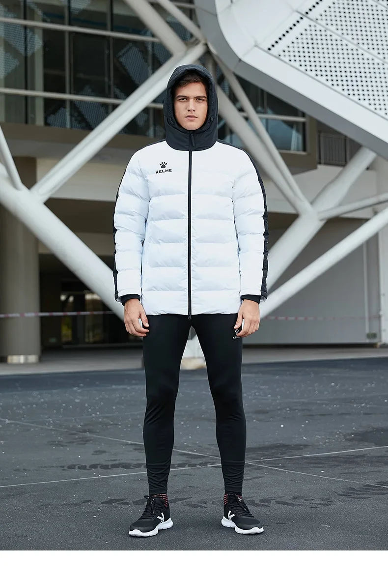 Winter Men's Cotton Jacket Hooded Short Warm Coat Training Sports Team Uniform Women Padded Outwear 8261MF1013
