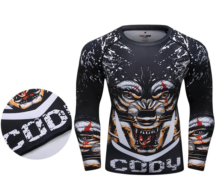 UV Sun Protection Sports Rash Guard With Snake Print Masculine jiu jitsu Bjj Rashguard No Gi MMA Clothes Compression Sweatshirts