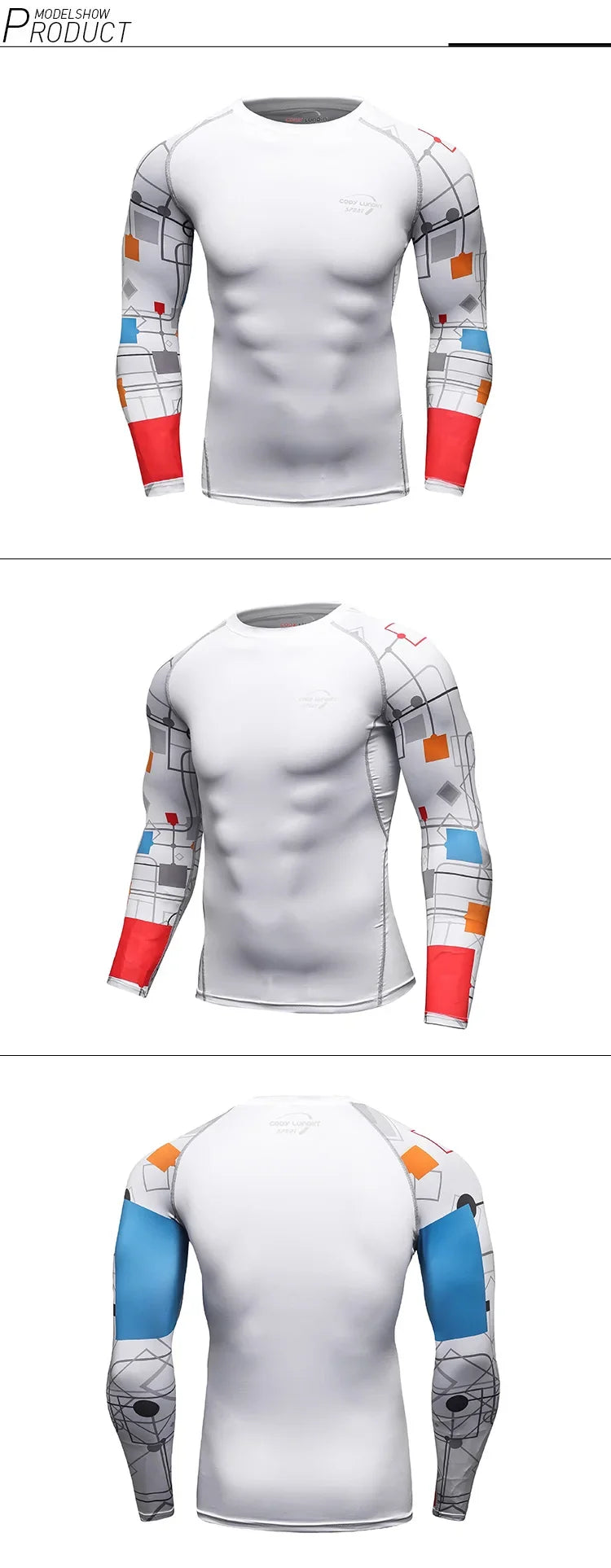 Cody Lundin Quikly Dye Mesh Men's Digital Printed Compression Rash Guard Gym Long Sleeve Jiu Jitsu Shirt Sportswear Swimming Top