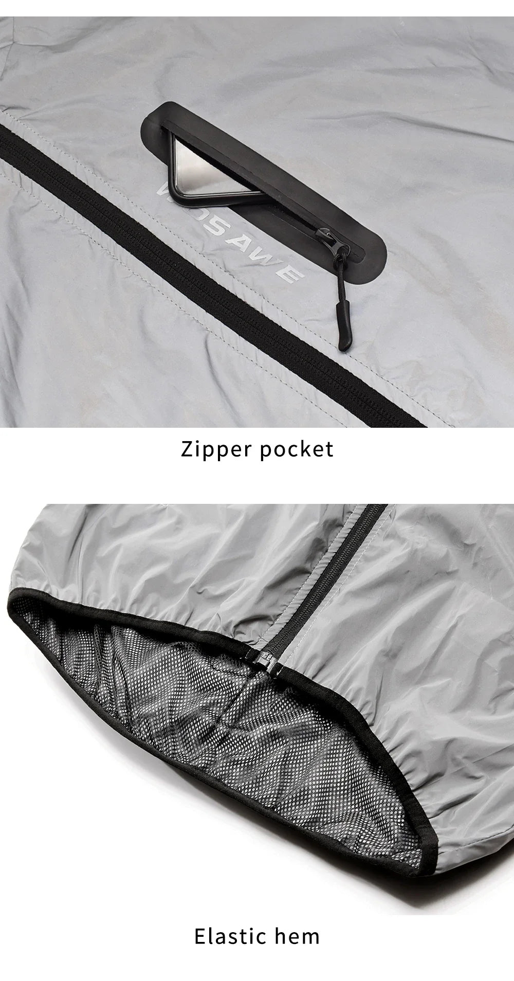 Full Reflective Jacket with Hoodie High Visibility Waterproof Wind Breaker Men Women Hiking Cycling Running Safety Vest
