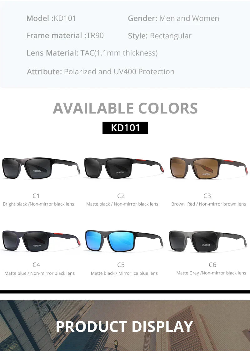 Rectangular Ultra Light Sports Sunglasses Men Polarized TAC 1.1mm Thickness Lens Driving Sun Glasses Women Cat.3