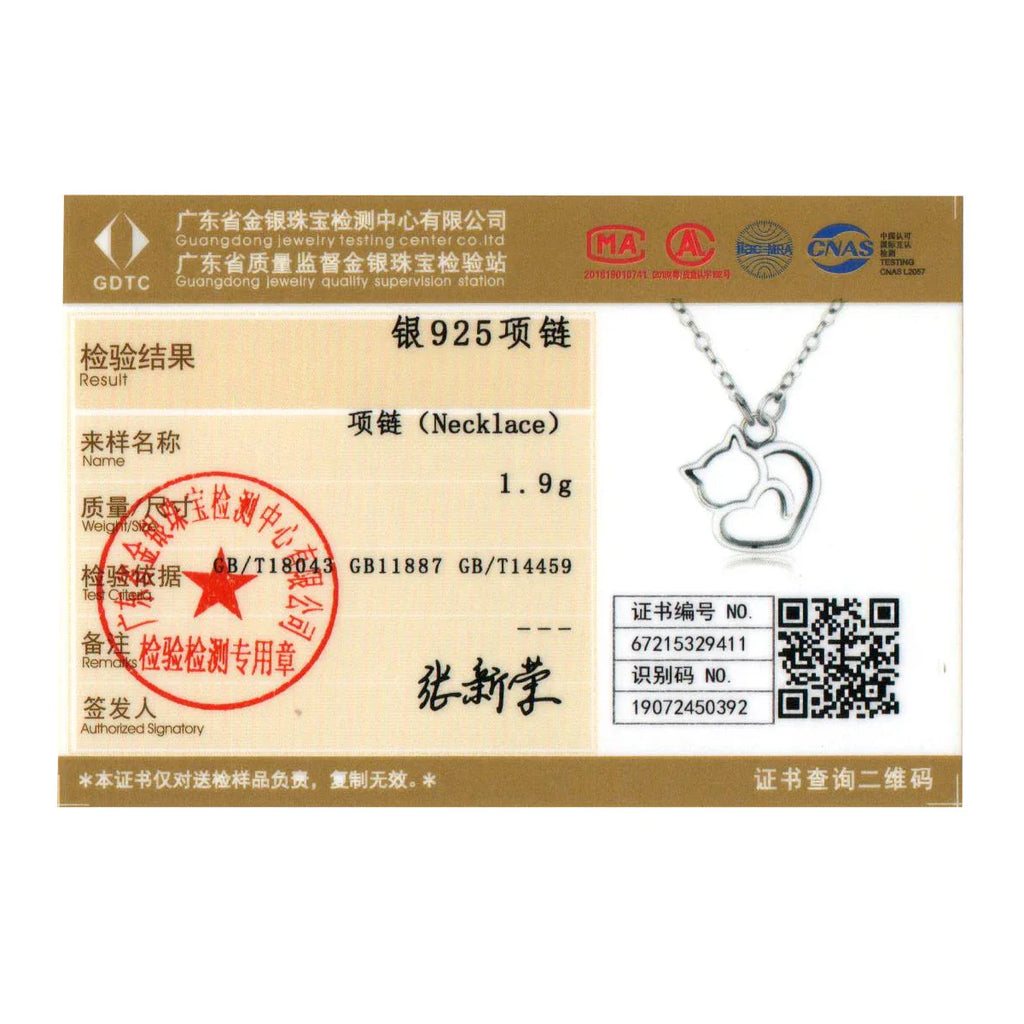100% 925 Sterling Silver Minimalist Lovely Cat Pendant Necklace Cute Animal Neck Chain for Women Birthday Gift SCN188