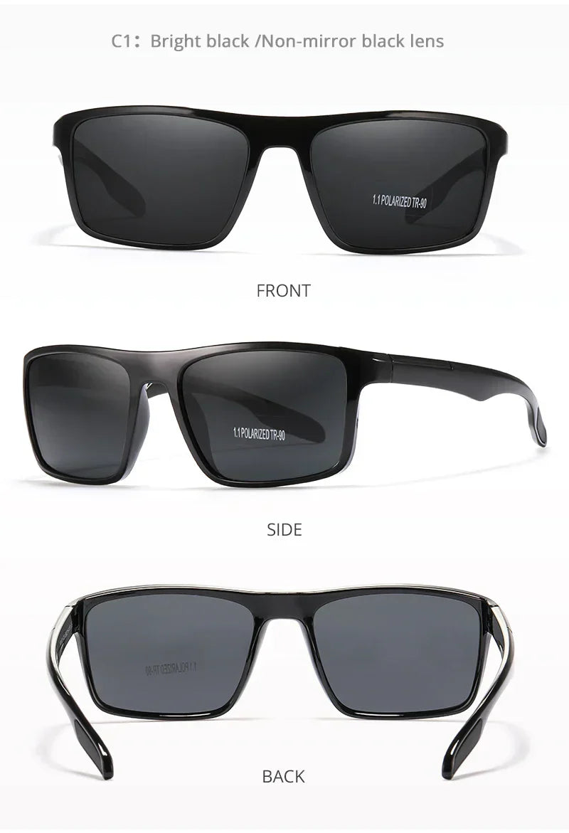 Rectangular Ultra Light Sports Sunglasses Men Polarized TAC 1.1mm Thickness Lens Driving Sun Glasses Women Cat.3