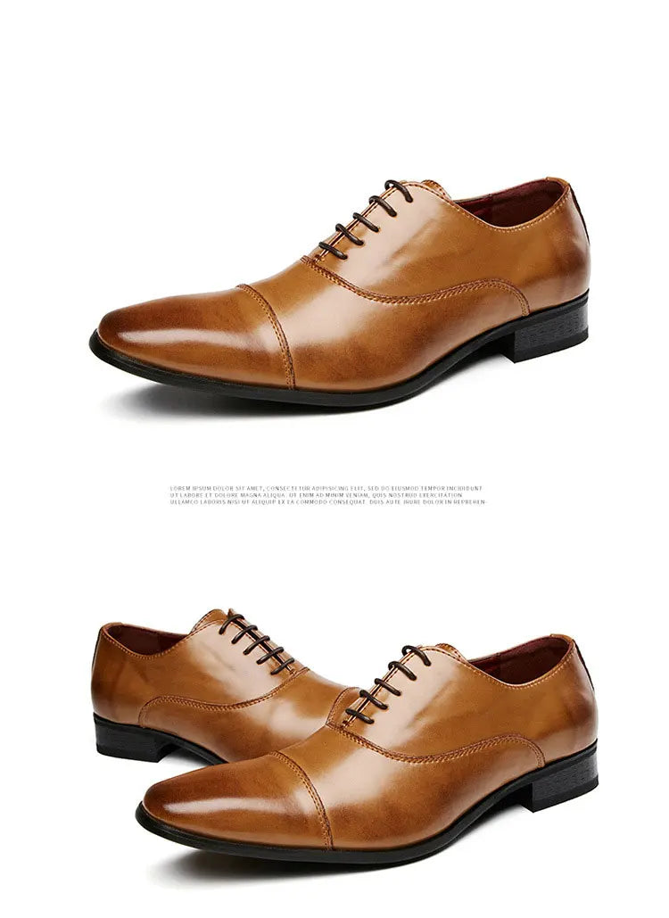 2025 Business New Fashion Men Dress Shoes Leather Men Wedding Oxford Shoes Lace-Up Office Suit Men's Casual Shoes Luxury Formal