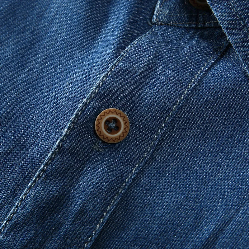 Men Cotton Light Blue Denim Shirts