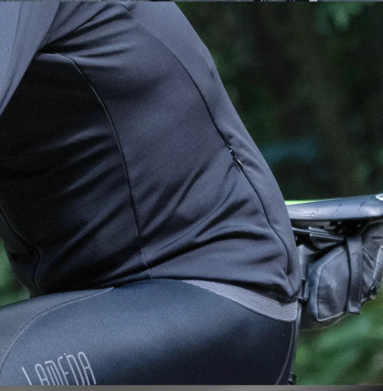 Winter Cycling Jacket for Men Windproof Fleece Men's Bike Jacket MTB Cycling Clothing Bicycle Coat Jackets with Pockets