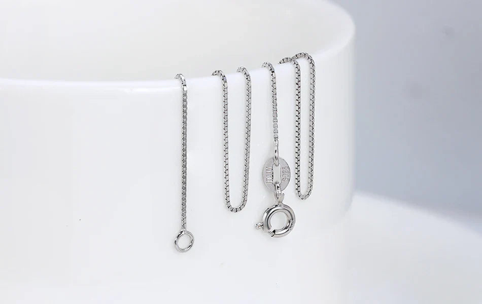 Slim 0.6mm Box Chain Necklace Italy 925 Silver Woman Man Necklace 45cm 18''Long  Jewelry Gift Wholesale OSC07